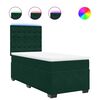 vidaXL Cama box spring con colch&oacute;n terciopelo verde oscuro 90x190 cm
