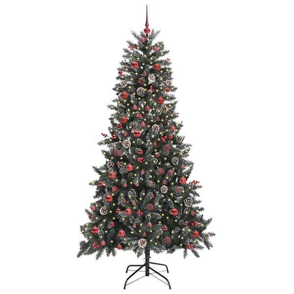 vidaXL &Aacute;rbol de Navidad artificial Verde 210 cm PVC, Pl&aacute;stico y Acero