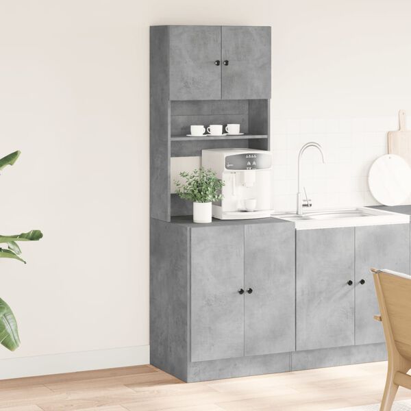 vidaXL Mueble de cocina madera ingeniería gris hormigón 60x50x180 cm