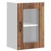 vidaXL Armario pared cocina puerta de cristal Lucca madera vieja