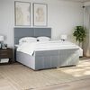 vidaXL Cama box spring con colch&oacute;n tela gris claro 200x200 cm