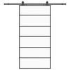 vidaXL Puerta corredera con herrajes negro 102x205 cm ESG vidrio
