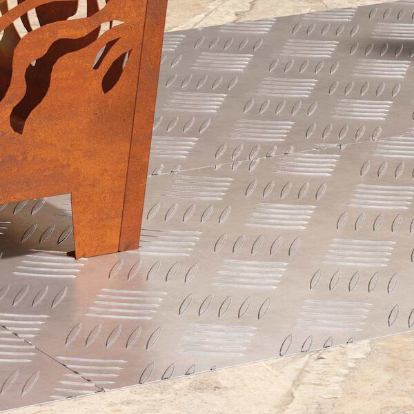 vidaXL Pelda&ntilde;o Rectangular 4 pcs Plateado 80 x 40 cm Aluminio