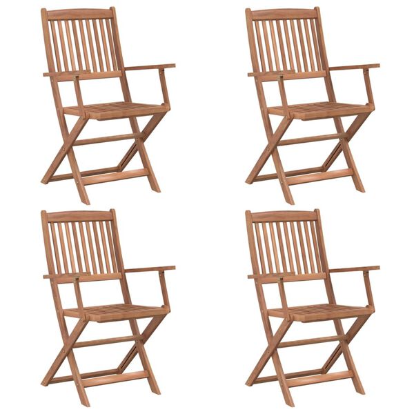 vidaXL Set comedor de jardín plegable 5 piezas madera maciza de acacia