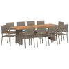 vidaXL Conjunto de Comedor de Jard&iacute;n 11 pcs Gris rat&aacute;n sint&eacute;tico
