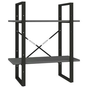 vidaXL Estanter&iacute;a 2 niveles madera maciza de pino gris 60x30x70 cm