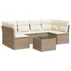 vidaXL Set sof&aacute;s de jard&iacute;n 7 piezas y cojines rat&aacute;n sint&eacute;tico beige