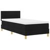 vidaXL Cama tipo Box Spring con colch&oacute;n Negro 90 x 190 cm tela