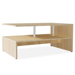 vidaXL Mesa de centro de madera de ingenier&iacute;a blanca 90x59x42 cm
