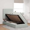 vidaXL Cama con almacenamiento y colch&oacute;n Gris Claro 90 x 190 cm