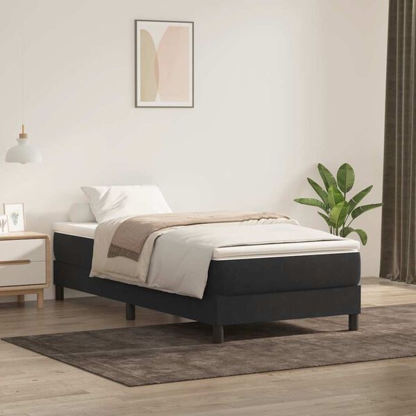 vidaXL Cama box spring sin colch&oacute;n negro terciopelo 100x220 cm