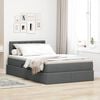 vidaXL Cama con almacenamiento y colch&oacute;n Gris oscuro 120 x 190 cm