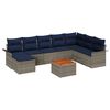 vidaXL Conjunto de sof&aacute;s de jard&iacute;n 9 uds. Gris rat&aacute;n sint&eacute;tico