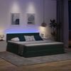 vidaXL Cama con almacenamiento y LED con LED Verde oscuro 180 x 200 cm