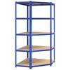 vidaXL Estanter&iacute;a esquina 5 niveles madera contrachapada y acero azul