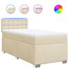 vidaXL Cama box spring con colch&oacute;n tela color crema 100x200 cm