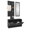 vidaXL Set de mueble zapatero 3 en 1 madera contrachapada negro