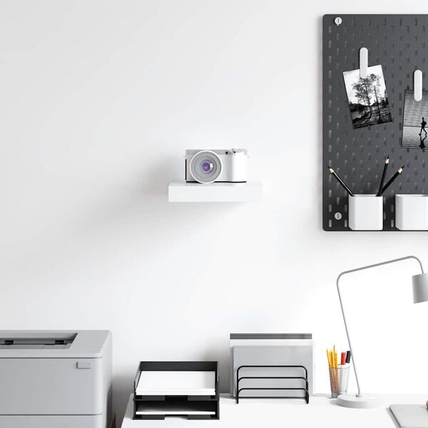 vidaXL Estante flotante de pared MDF blanco 23x23,5x3,8 cm