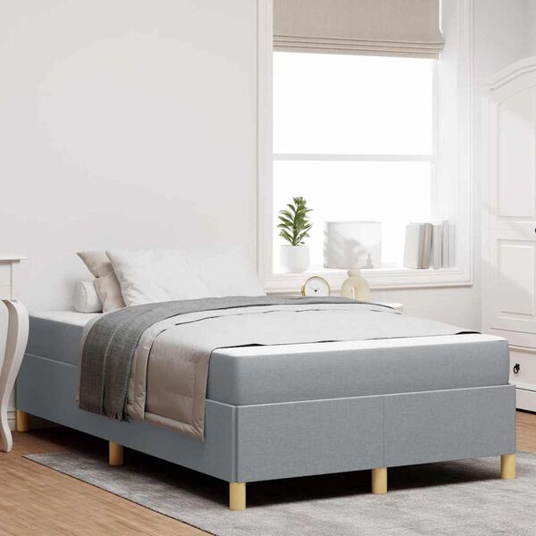 vidaXL Estructura de cama con colch&oacute;n Gris Claro 120 x 190 cm tela
