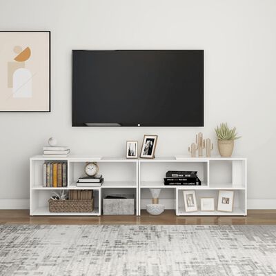 vidaXL Mueble de TV madera contrachapada blanco 149x30x52 cm