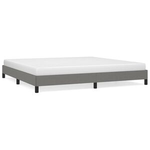 vidaXL Cama sin colch&oacute;n tela gris oscuro 200x200 cm