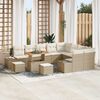 vidaXL Conjunto de sof&aacute;s de jard&iacute;n 12 pcs Beige rat&aacute;n sint&eacute;tico