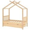 vidaXL Estructura de cama infantil con caj&oacute;n madera de pino 70x140 cm