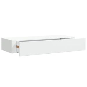 vidaXL Estante con caj&oacute;n de pared MDF blanco 60x23,5x10 cm