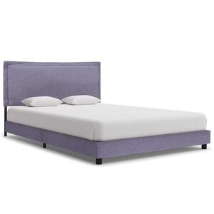 vidaXL Estructura de cama sin colch&oacute;n de tela gris claro 135x190 cm