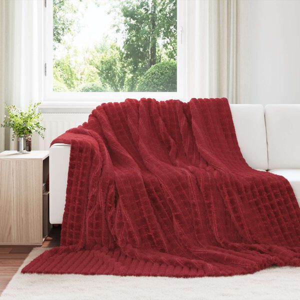 vidaXL Mantitas de Sof&aacute; 6 pcs Rojo Burdeos 240 x 220 cm Lana