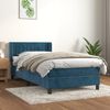 vidaXL Cama box spring con colch&oacute;n terciopelo azul oscuro 80x200 cm