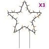 vidaXL Estrella de luz decorativa Navidad con estacas 50 LED 29 cm
