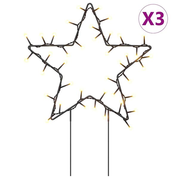 vidaXL Estrella de luz decorativa Navidad con estacas 50 LED 29 cm