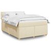 vidaXL Cama box spring con colch&oacute;n tela color crema 140x190 cm