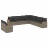 vidaXL Set de sof&aacute;s de jard&iacute;n 11 pzas y cojines rat&aacute;n sint&eacute;tico gris