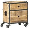 vidaXL Mesita de noche de madera de mango rugosa 40x30x50 cm