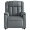 vidaXL Sill&oacute;n reclinable elevable el&eacute;ctrico de cuero sint&eacute;tico gris