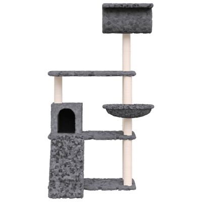 vidaXL Rascador para gatos con postes de sisal gris oscuro 131 cm