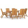 vidaXL Juego de comedor de jard&iacute;n 7 piezas madera maciza de teca