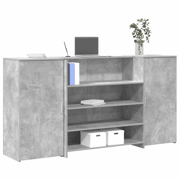vidaXL Mostrador de recepci&oacute;n gris hormig&oacute;n 200x50x103,5 cm