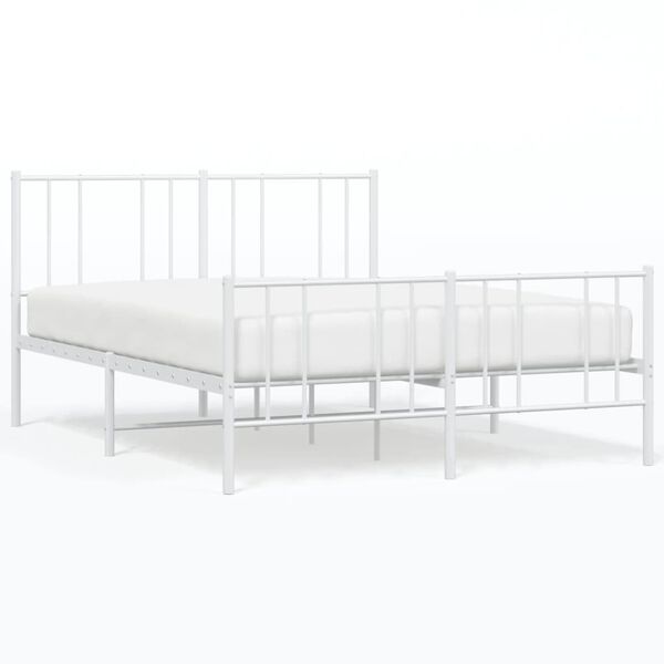 vidaXL Estructura cama sin colch&oacute;n con estribo metal blanco 120x200 cm