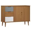 vidaXL Aparador MOLDE madera maciza de pino marr&oacute;n 113x40x80 cm