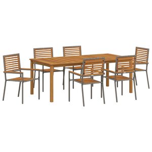 vidaXL Conjunto de Comedor de Jard&iacute;n 7 pcs Gris