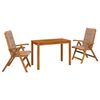 vidaXL Garden Dining Set Natural Madera de Acacia S&oacute;lida