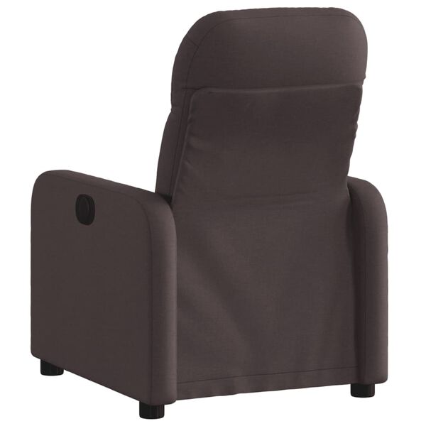 vidaXL Sill&oacute;n reclinable el&eacute;ctrico tela marr&oacute;n oscuro