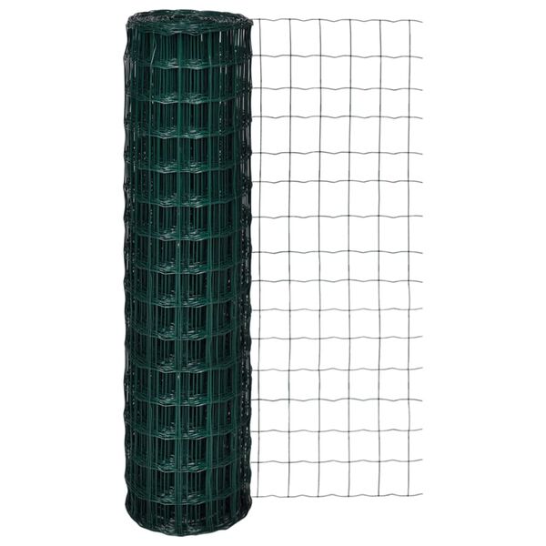 vidaXL Set de euro valla acero verde 25x1,5 m