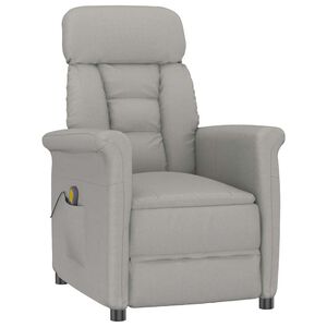vidaXL Silla de masaje Gris Claro 96.5 x 70.5 x 95 cm Microfibra