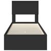vidaXL Cama con almacenamiento Negro 75 x 190 cm Madera de ingenier&iacute;a
