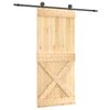 vidaXL Puerta Corredera Natural y negro 90 x 210 cm