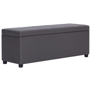 vidaXL Banco con espacio de almacenaje 116 cm cuero sint&eacute;tico gris